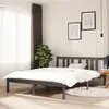 vidaXL Cadre de lit Gris Bois massif 135x190 cm Double