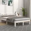vidaXL Cadre de lit Blanc Bois massif 120x200 cm