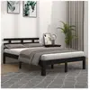 vidaXL Cadre de lit Noir Bois massif 200x200 cm