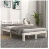 vidaXL Cadre de lit Blanc Bois massif 200x200 cm