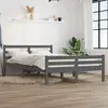 vidaXL Cadre de lit Gris Bois massif 140x190 cm