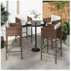 vidaXL Tabourets de bar lot de 4 avec coussins marron résine tressée
