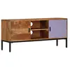 vidaXL Meuble TV Marron miel et gris 110x30x50 cm Bois massif d'acacia