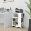 vidaXL Armoire à roulettes Blanc 60x35x75 cm Bois d’ingénierie 808449