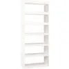 vidaXL Bibliothèque/Séparateur de pièce Blanc 80x30x199,5cm Pin solide