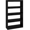 vidaXL Bibliothèque/Séparateur de pièce Noir 80x30x135,5 cm Pin solide