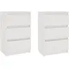 vidaXL Tables de chevet 2 pcs Blanc 40x29,5x64 cm Bois de pin solide