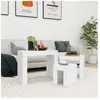 vidaXL Tables basses gigognes 3 pcs Blanc Aggloméré