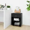 vidaXL Armoire à roulettes Noir 46x36x59 cm Bois d'ingénierie 808468