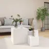 Vidaxl - Tables d'appoint 3 pcs Blanc Bois d'ingénierie Blanc