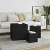 Vidaxl - Tables d'appoint 3 pcs Noir Bois d'ingénierie Noir