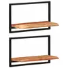 vidaXL Étagères murales 2 pcs 60x25x35 cm Bois d'acacia et acier