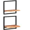 vidaXL Étagères murales 2 pcs 40x24x35 cm Bois d'acacia et acier