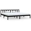 vidaXL Cadre de lit Noir Bois de pin massif 200x200 cm