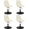 vidaXL Chaises à dîner pivotantes 4 pcs Crème Velours