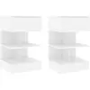 vidaXL Tables de chevet 2 pcs Blanc 40x35x65 cm Aggloméré