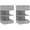 vidaXL Tables de chevet 2 pcs Gris béton 40x35x65 cm