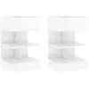 vidaXL Tables de chevet 2 pcs Blanc brillant 40x35x65 cm
