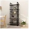 vidaXL Bibliothèque à 5 niveaux Gris 80x30x175 cm Bois d'ingénierie