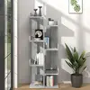 vidaXL Bibliothèque Gris béton 48x25,5x140 cm Aggloméré