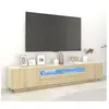 vidaXL Meuble TV avec lumières LED Chêne sonoma 200x35x40 cm