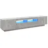 vidaXL Meuble TV avec lumières LED Gris béton 200x35x40 cm