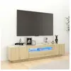 vidaXL Meuble TV avec lumières LED Chêne sonoma 180x35x40 cm