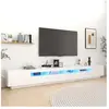 vidaXL Meuble TV avec lumières LED Blanc 300x35x40 cm