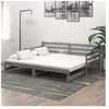 vidaXL Lit coulissant Gris Bois de pin massif 2x(90x200) cm