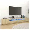vidaXL Meuble TV avec lumières LED Chêne sonoma 260x35x40 cm
