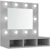 vidaXL Armoire à miroir avec LED Gris béton 60x31,5x62 cm