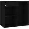 vidaXL Armoire à cosmétiques noir 80x40x75 cm bois d'ingénierie