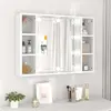 vidaXL Armoire à miroir avec LED Blanc 76x15x55 cm