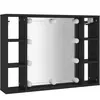 vidaXL Armoire à miroir avec LED noir 76x15x55 cm