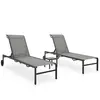 vidaXL Vidaxl Chaises Longues Lot De 2 Avec Table Textilène Et Acier