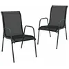 vidaXL Chaises de jardin 2 pcs Acier et textilène Noir