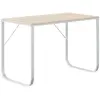 vidaXL Bureau d'ordinateur Blanc et chêne 110x60x73 cm Aggloméré