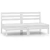 vidaXL Canapés centraux de jardin 2 pcs Blanc Bois de pin massif