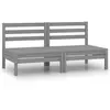 vidaXL Canapés centraux de jardin 2 pcs Gris Bois de pin massif