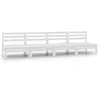 vidaXL Canapés centraux de jardin 4 pcs Blanc Bois de pin massif