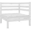 vidaXL Canapé d'angle de jardin blanc bois de pin massif