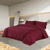 vidaXL Ensemble de housse de couette Bordeaux 200x220 cm Coton