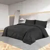 vidaXL Ensemble de housse de couette Noir 240x220 cm Microfibre légère
