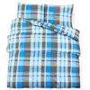 vidaXL Ensemble de housse de couette Bleu et gris 200x200 cm Coton