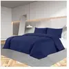 vidaXL Ensemble de housse de couette Bleu marine 200x200 cm Microfibre