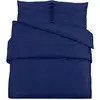 VIDAXL Ensemble de housse de couette Bleu marine 155x220 cm Microfibre
