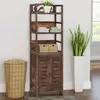 vidaXL Vitrine Marron foncé 46x24x140 cm Bois massif de Paulownia