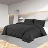 vidaXL Ensemble de housse de couette Noir 140x200 cm Coton