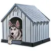 vidaXL Niche pour chiens Gris 92x87x91 cm Plastique