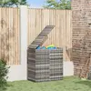 vidaXL Boîte à coussins de jardin Résine tressée 100x49x103,5 cm Gris